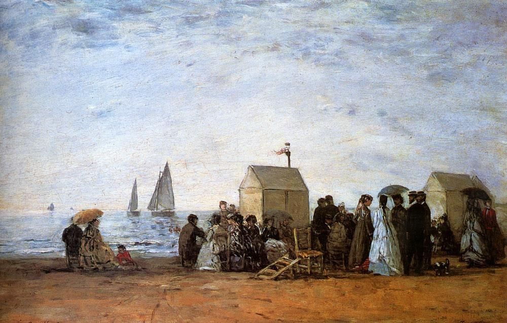 Eugene Boudin The Beach At Trouville
